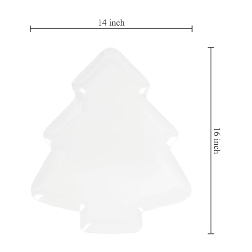 Red 16 x 14 Inch Christmas Tree Shaped Melamine Serving Platter Y1499