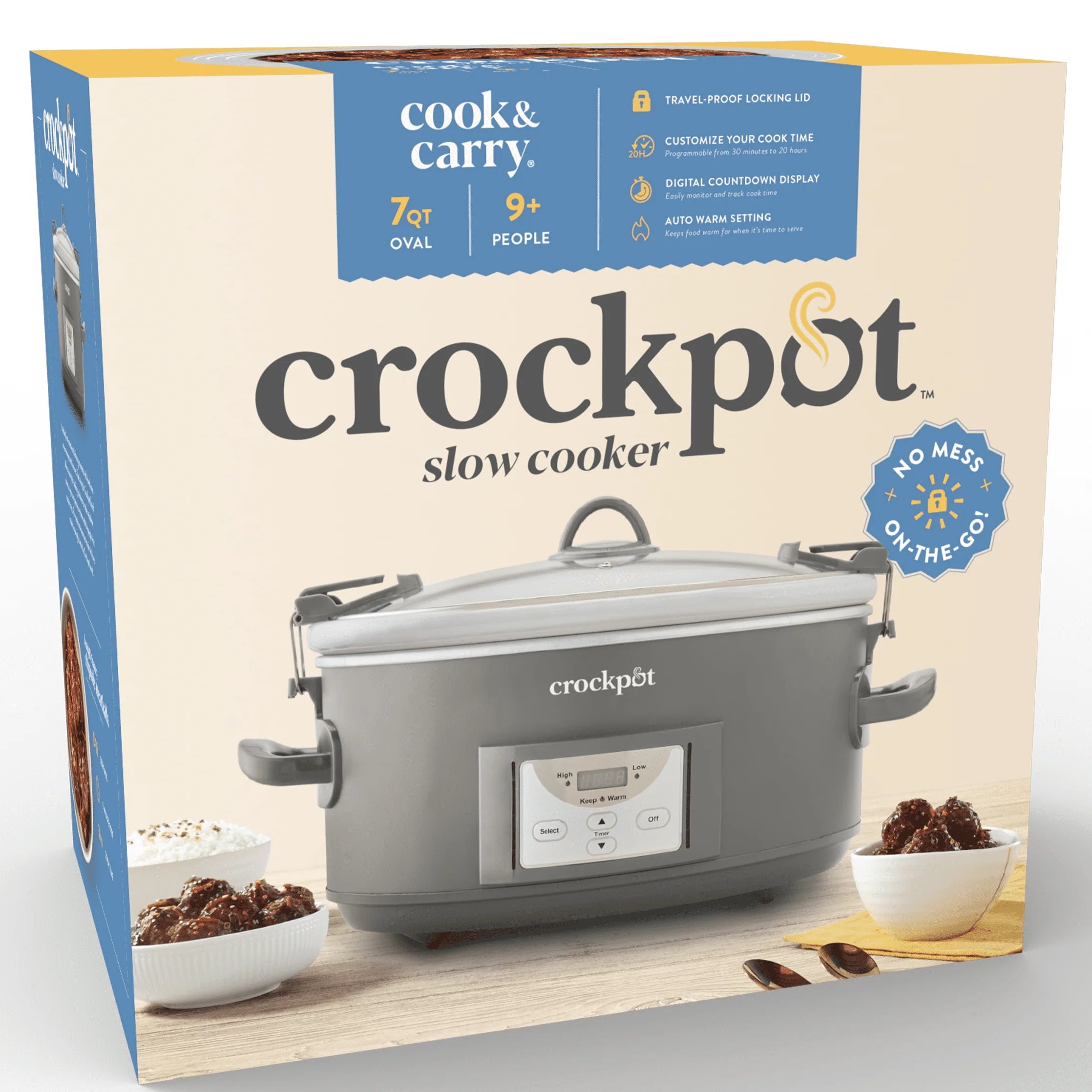 7-Quart Programmable Slow Cooker, Grey D50332