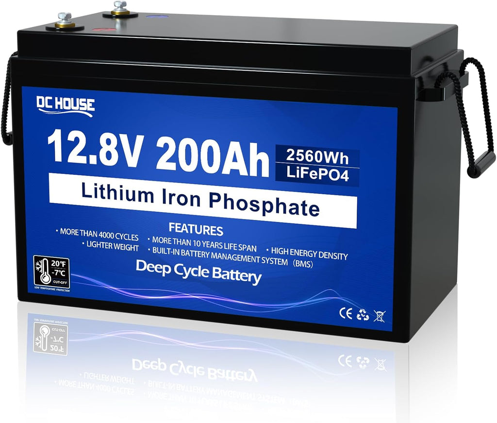 12V 200Ah Lithium LiFePO4 Deep Cycle Battery with 2560Wh Energy and 200A BMS M39735