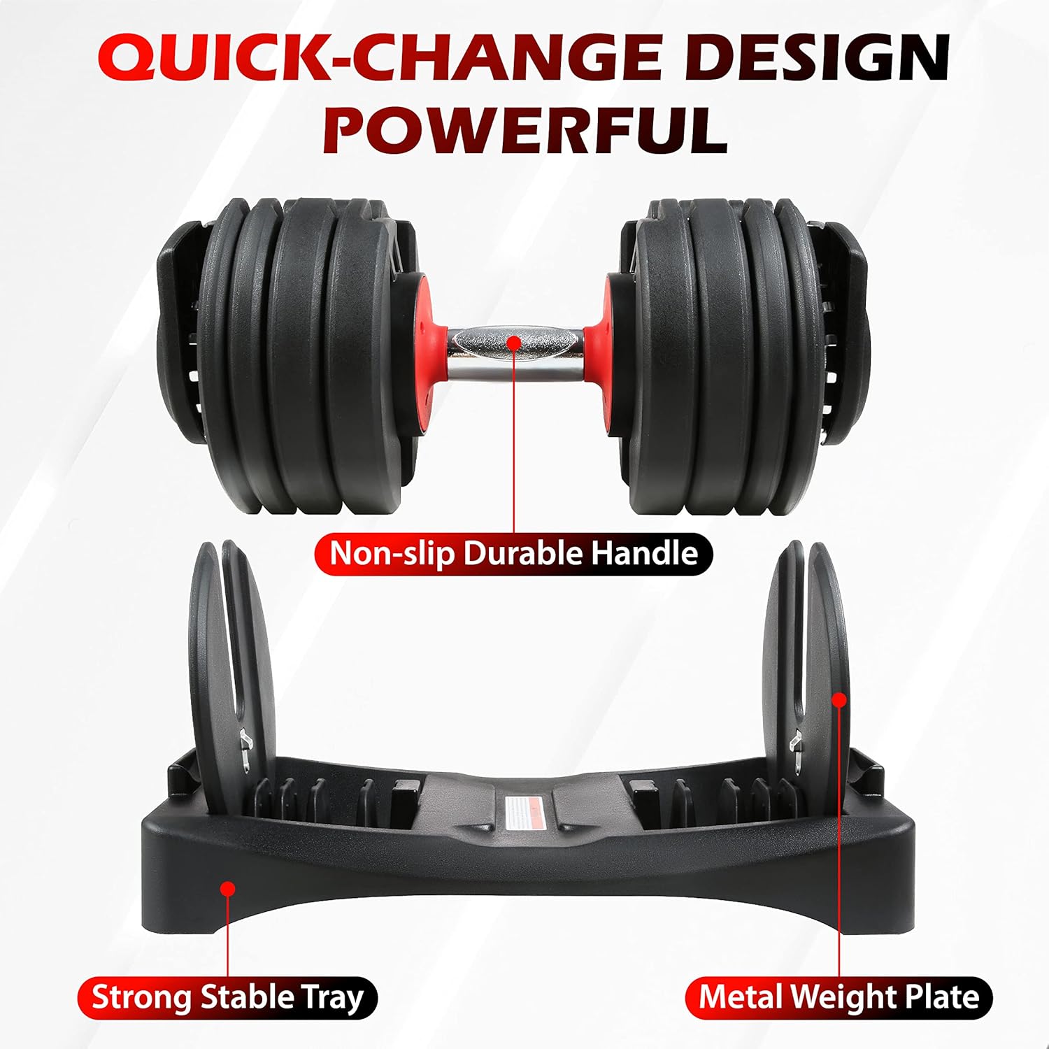 Adjustable Dumbbells Set 5.5-55 lbs 15 in 1 L8811