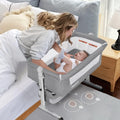 3 in 1 Travel Bedside Bassinet with Wheels, Height Adjustable, with Mosquito Nets G41335