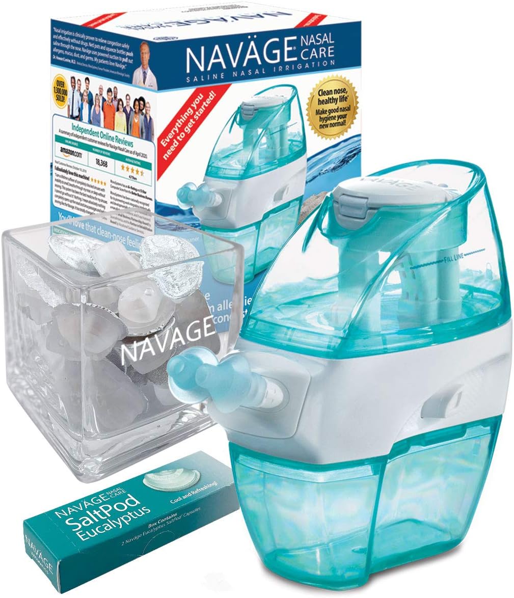 Nasal Care Bundle with Nose Cleaner, 20 SaltPods, SaltPod Cube, and Eucalyptus 2-Pack Sampler T8842