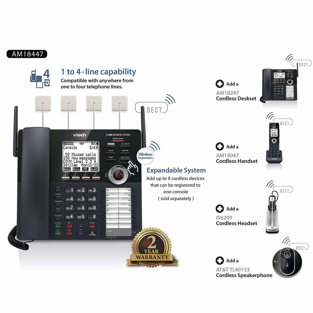 4-Line Expandable Small Business Phone System F68258