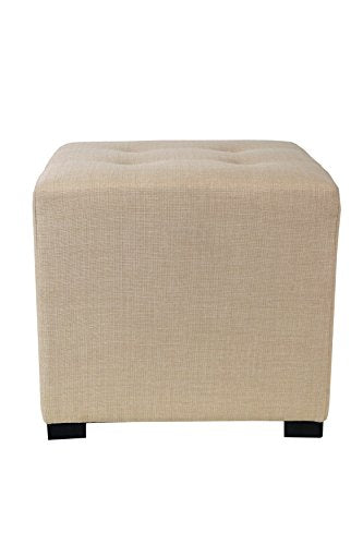 Grey Button Tufted Upholstered Ottoman T85235