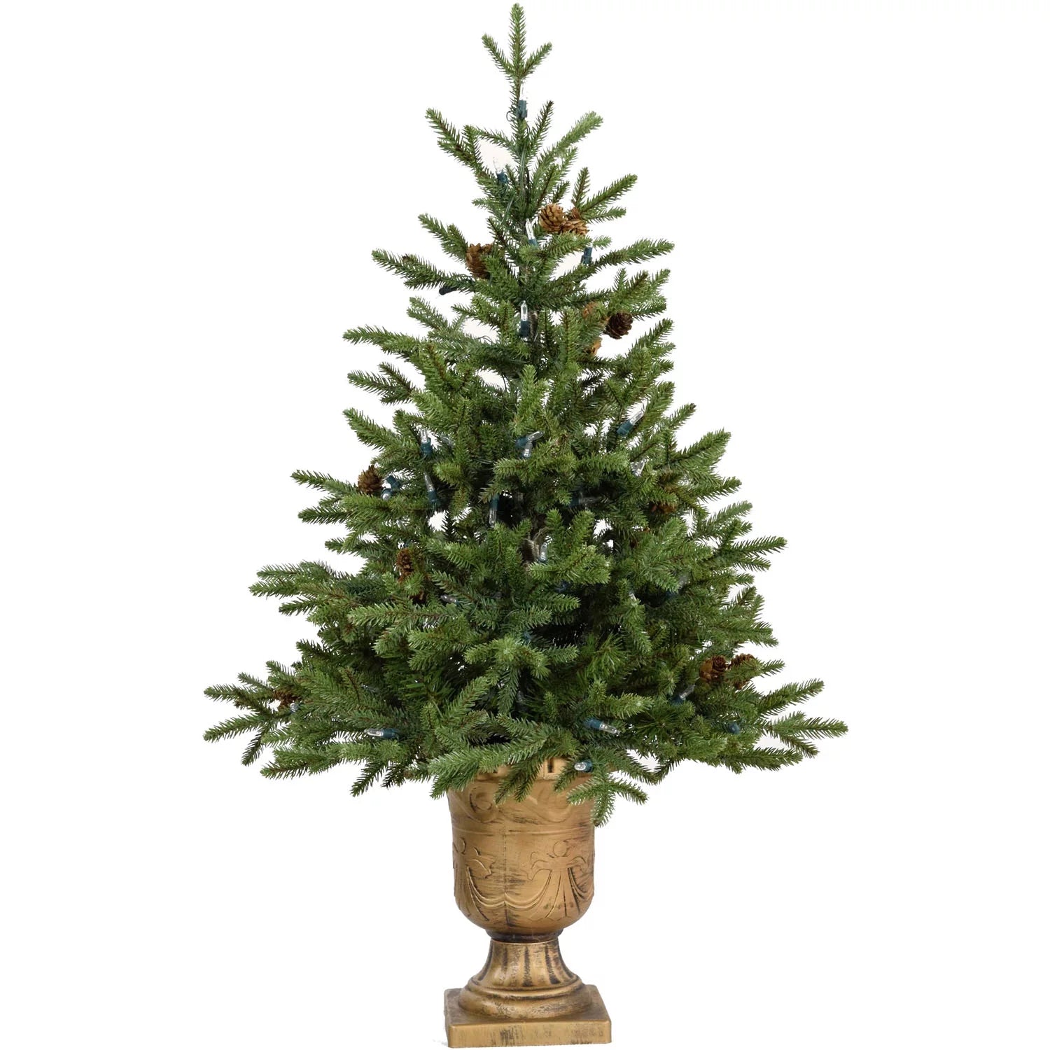 4-Ft. Noble Fir Artificial Tree with Metallic Urn Base M750