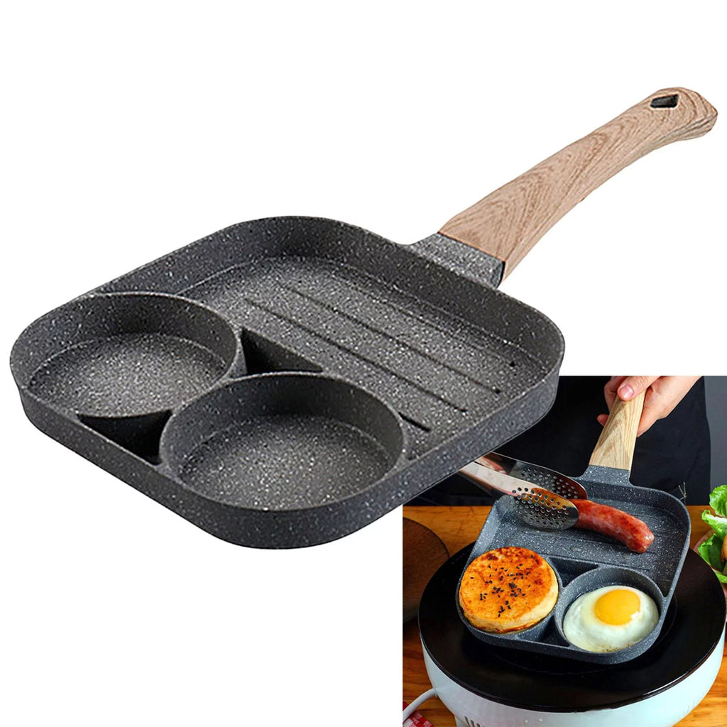 3-Cup Egg Frying Pan with Long Cooking Tool G646233
