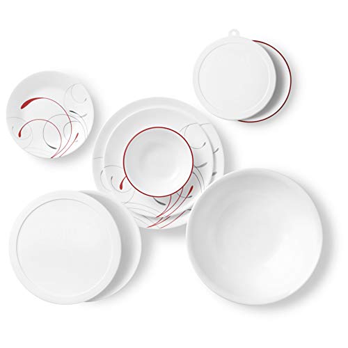 78-Piece Triple Layer Glass Dinnerware Set, Mystic Gray S30822