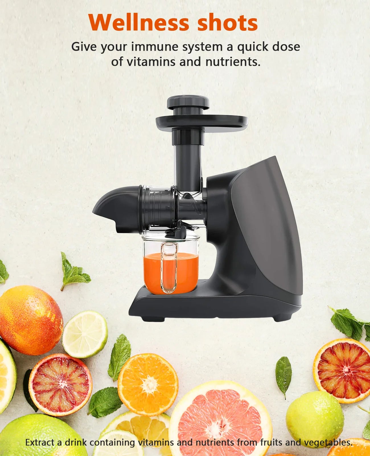 Cold Press Slow Juicer with Total Pulp Control (Black) Q48675