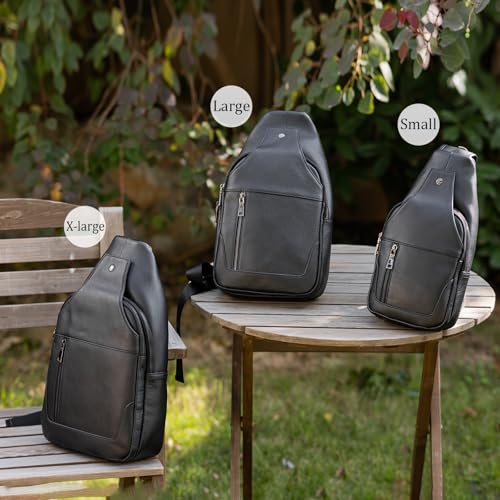 Cowhide Leather Waterproof Sling Crossbody Bag S7455