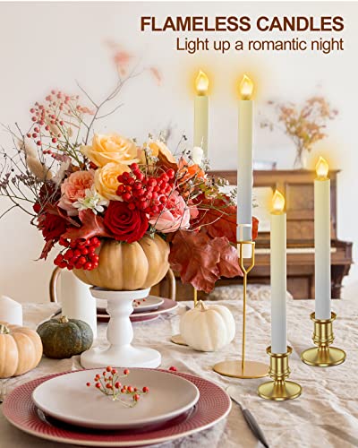 Gold Flameless LED Taper Candles with Remote Controls F145245