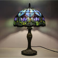 Purple Tulip Stained Glass Table Lamp 12 Inches L199