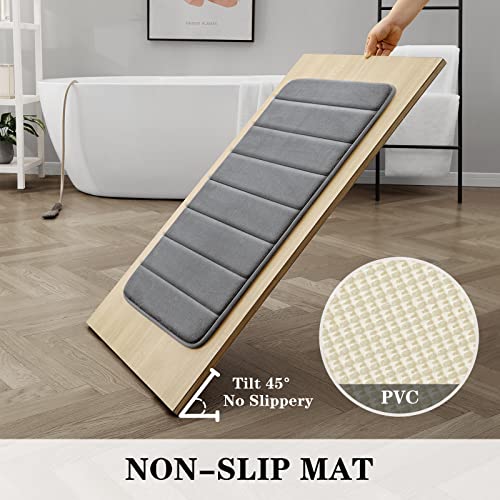 Black Memory Foam Bathroom Rug Set 3 Piece Non Slip Shaggy Bath Mat W8948