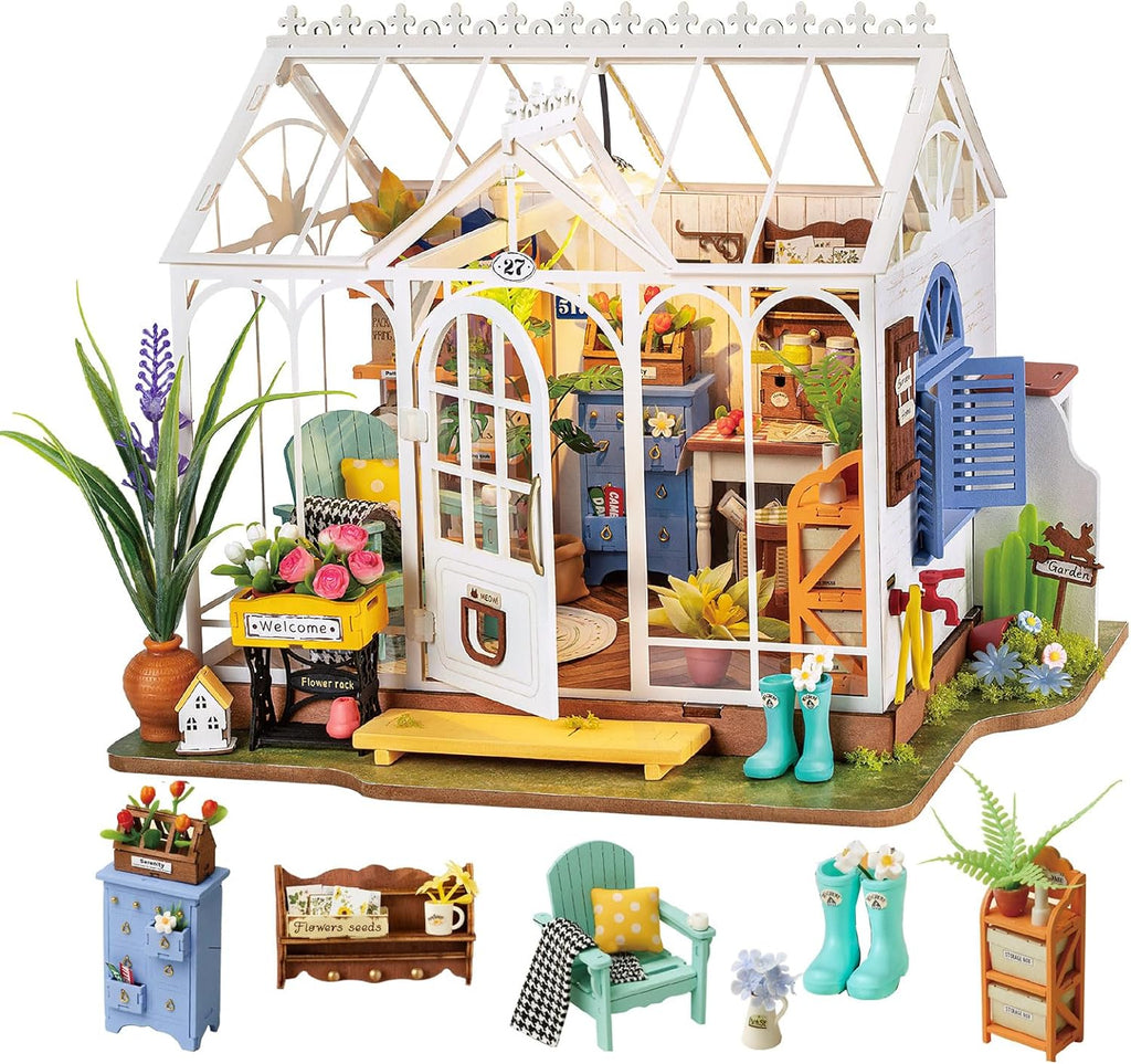 9.6" DIY Miniature Dollhouse Kit with LED X80637