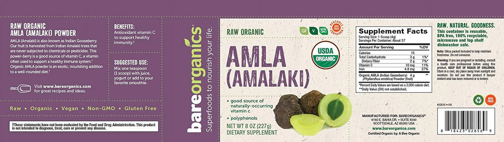 Amla, Indian Gooseberry & Superfood Powder, Dietary Supplement, 8 Oz D828607