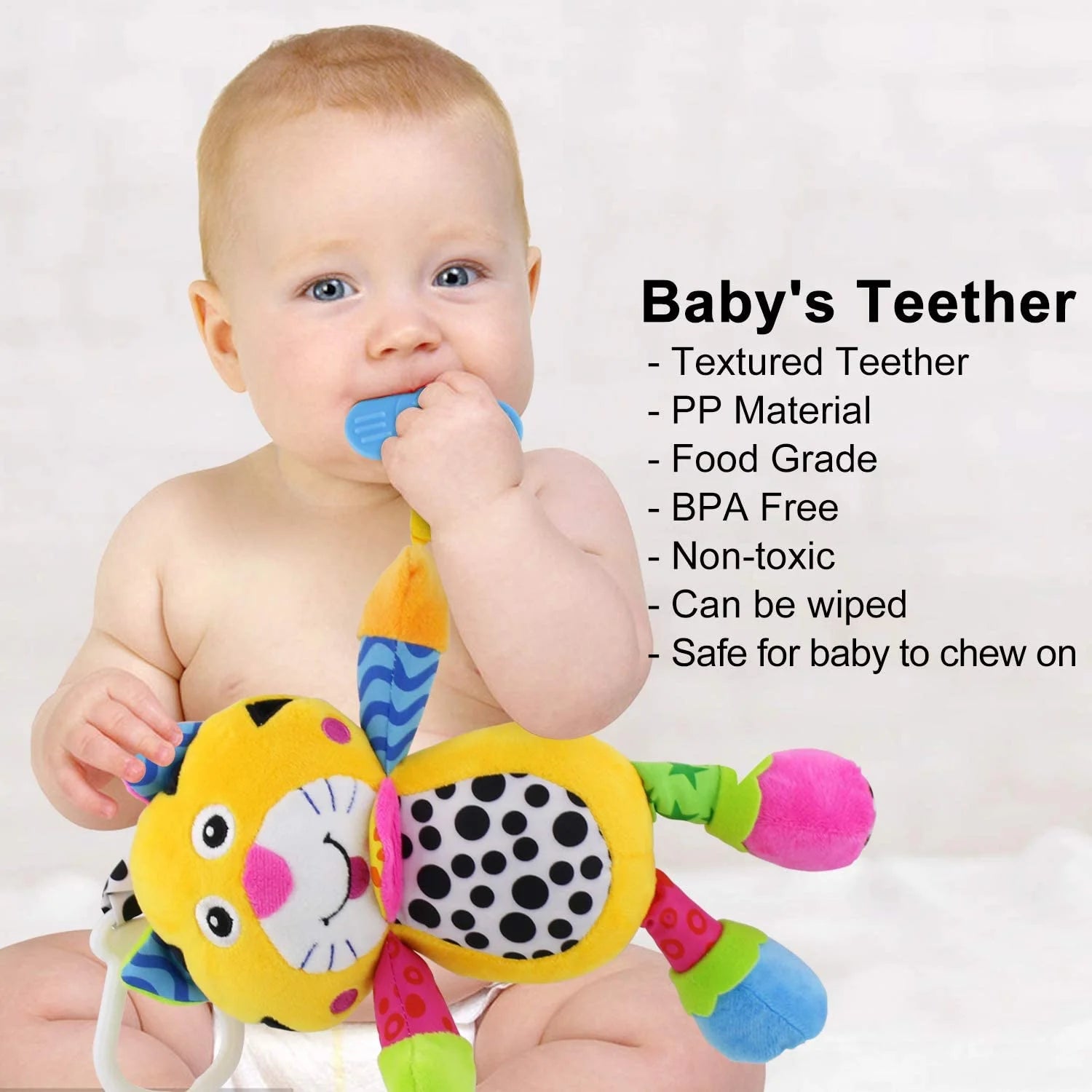 Infant Soft Plush Rattle Hanging Stroller Toy (Tiger) P6235