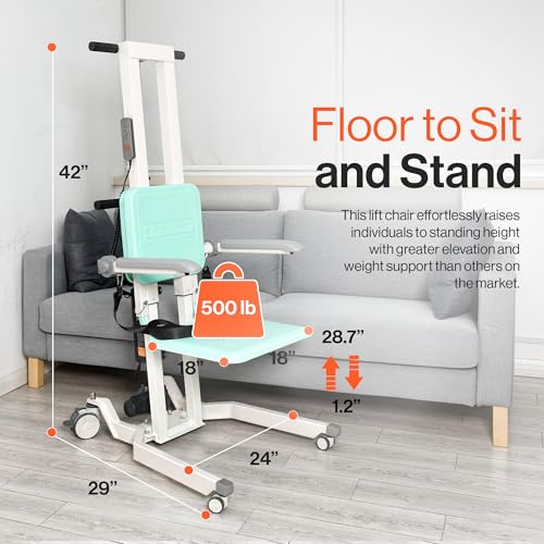 Electric Floor to Stand Lift, 500 Lbs Capacity, Portable, Adjustable P754345