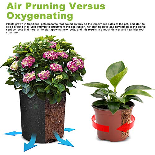 8 Pack 5 US Gallon Heavy Duty Nonwoven Fabric Grow Pots with Handles Z43986