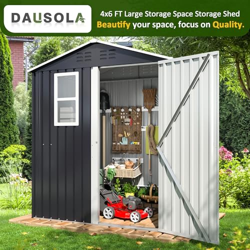 Grey Metal Outdoor Storage Shed E91410