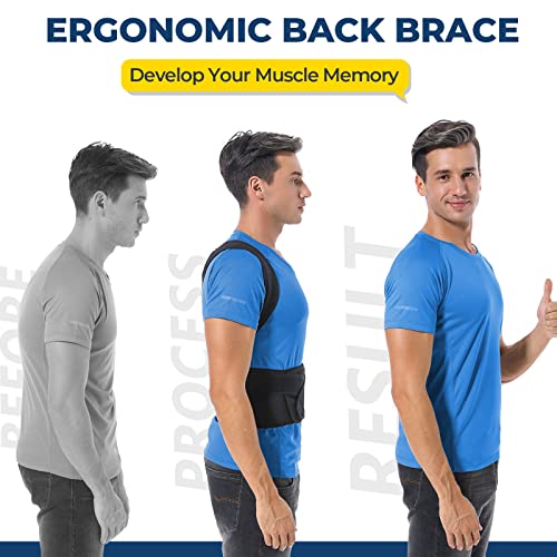 Adjustable Back Brace Posture Corrector (XXL, 45.5"-49" Waist) D422040