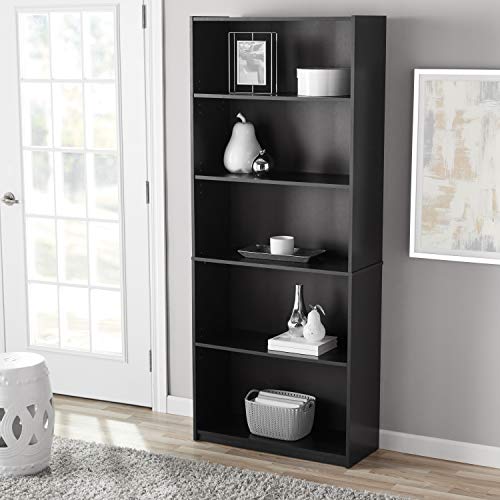 Black 5-Shelf Bookcase V8720