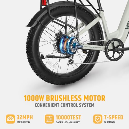26" Fat Tire Electric Bike with 750W Brushless Motor 48V 15AH Removable Battery Q50015