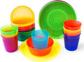 Rainbow Reusable Plastic Dinnerware Set for 8 A85559
