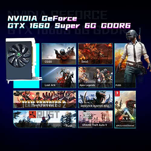 RGB Gaming Desktop PC, Intel I7 3.4Ghz, GeForce GTX 1660 Super 6G GDDR6, 32G Memory, 512G SSD, 3T, WiFi, BT 5.0, RGB Keyboard & Mouse, W10P64 (Renewed) C6228