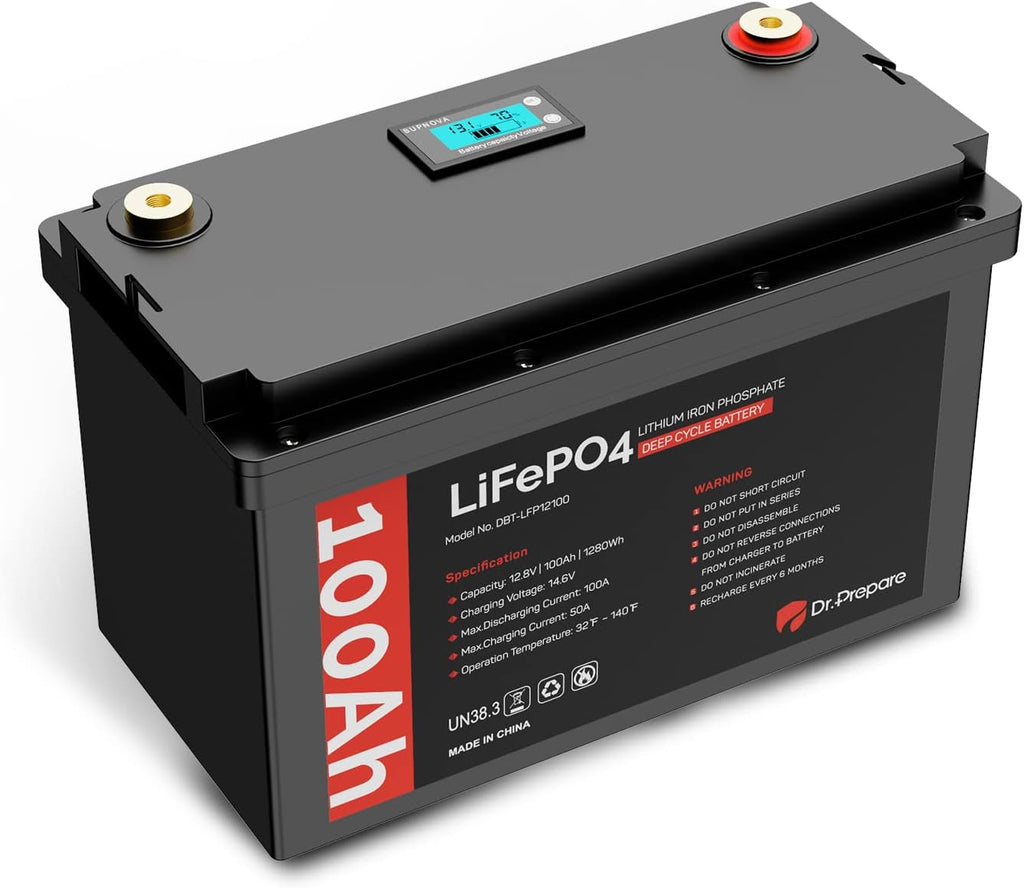 12V 100Ah LiFePO4 Lithium Deep Cycle Battery with Monitor Screen K918163