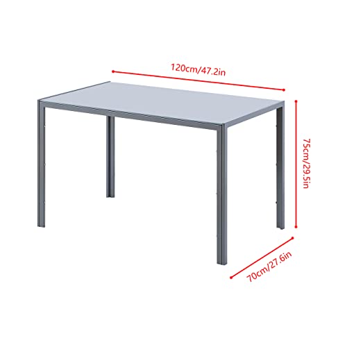 2-Tier Glass Dining Table with Chrome Legs R445