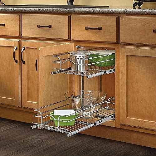12 in. W x 18 in. D Chrome 2-Tier Wire Basket A991942