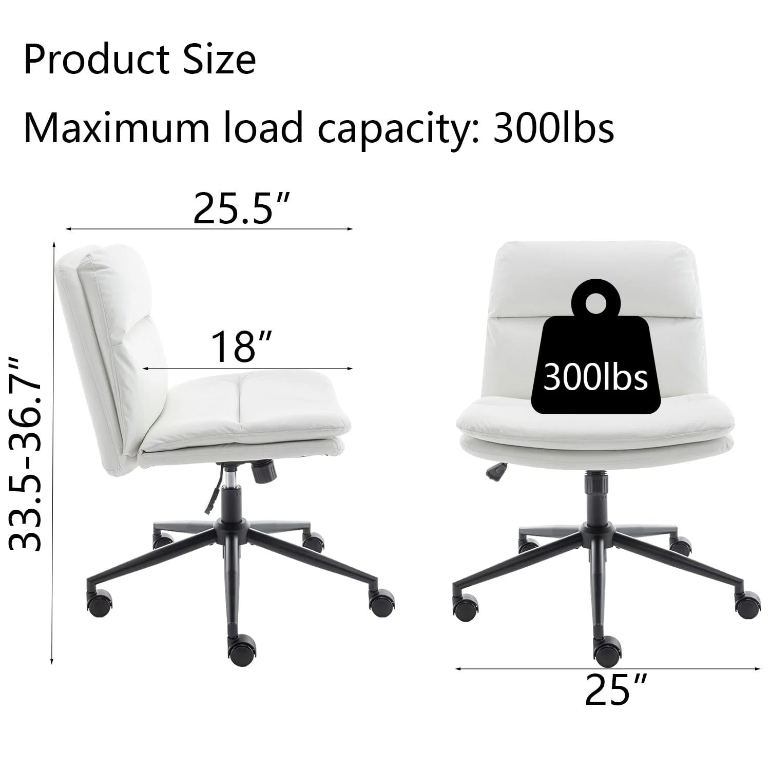 Black Base Criss Cross Chair with Wheels U5679
