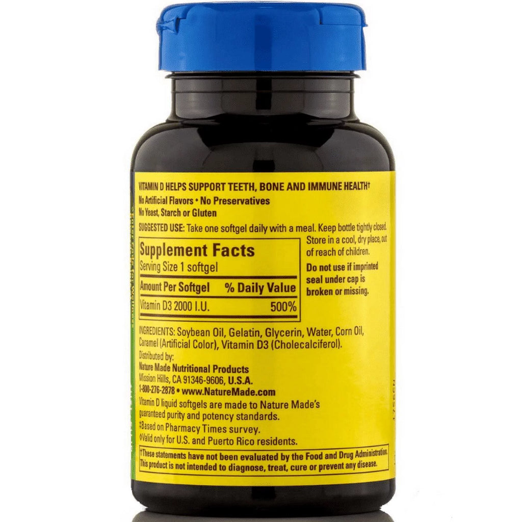 Vitamin D3 2,000 I.U. Liquid Softgels 250 ea T17708