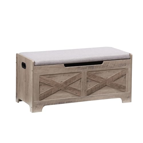 Storage Chest with Safety Hinge Wooden Shoe Bench Y567