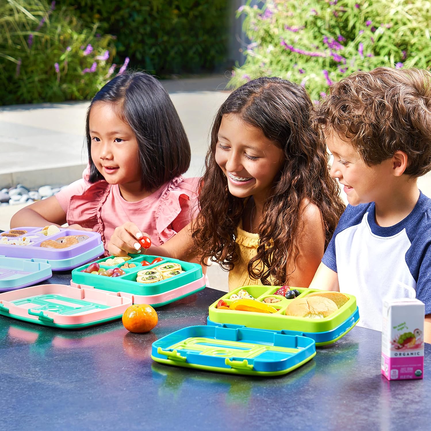 Insulated Lunch Bag Set With Kids Bento-Style Lunch Box (Rainbows and Butterflies) N184100