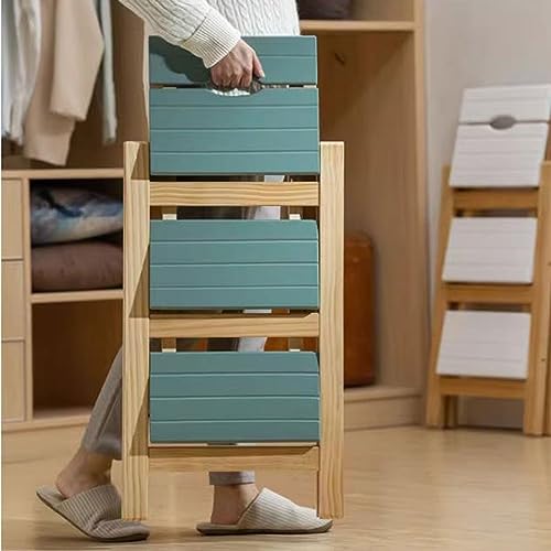 Folding 3 Step Solid Wood Ladder with Anti-Slip Wide Pedal X214159