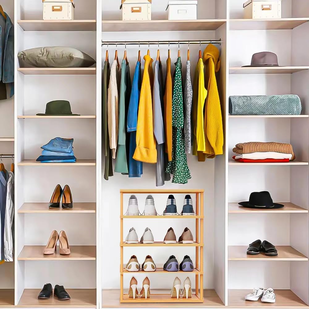 5 Tier Narrow Bamboo Shoe Rack Z142315