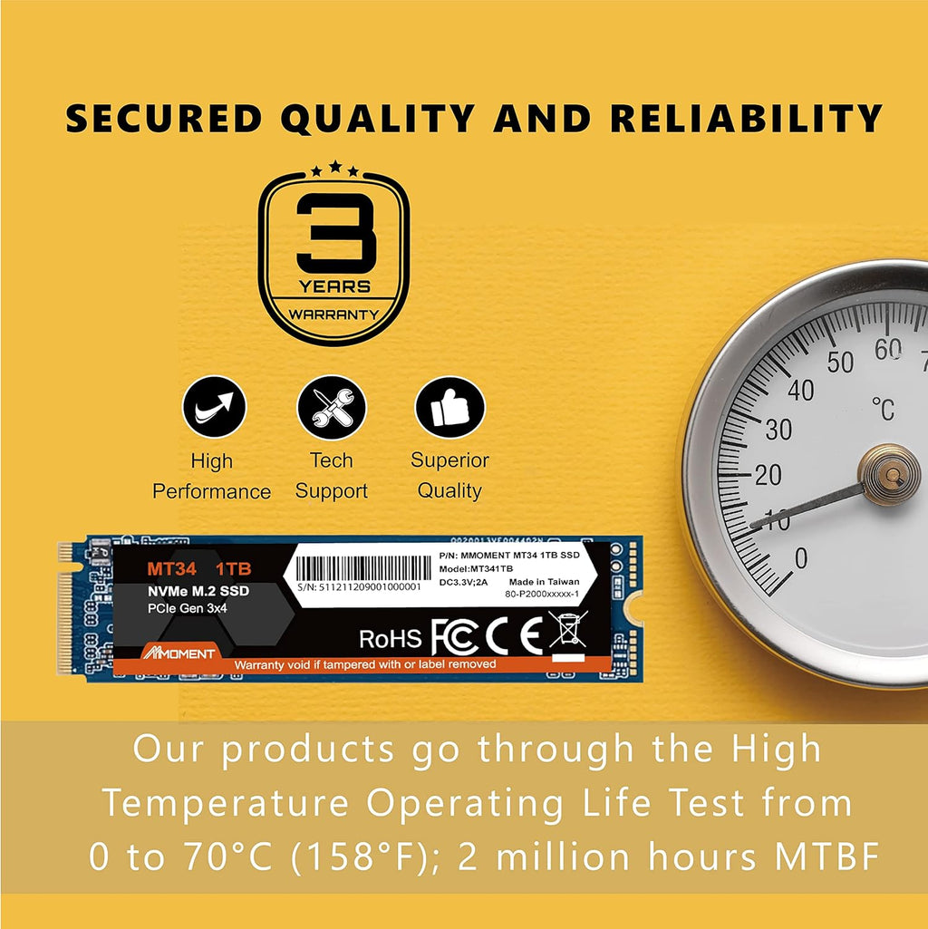 1TB NVMe M.2 2280 PCIe Gen 3x4 Internal Solid State Drive A609848