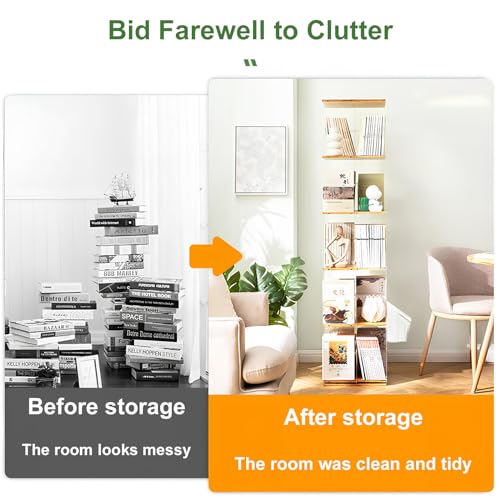 360° Rotating Acrylic Bookshelf Tower, 4layer W526