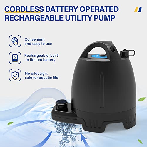 Submersible Water Pump 1/6 HP Thermoplastic Utility Pump 1750GPH with 10 ft Cord B2940