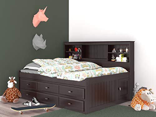 Full Espresso Bookcase Daybed with 6 Drawers B68333