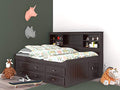 Full Espresso Bookcase Daybed with 6 Drawers B68333