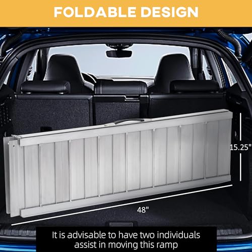 Foldable Aluminum Wheelchair Ramp 6FT with Non-Slip Surface C1657