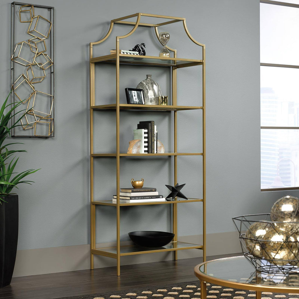 5 Shelf Bookcase, Satin Gold M310226