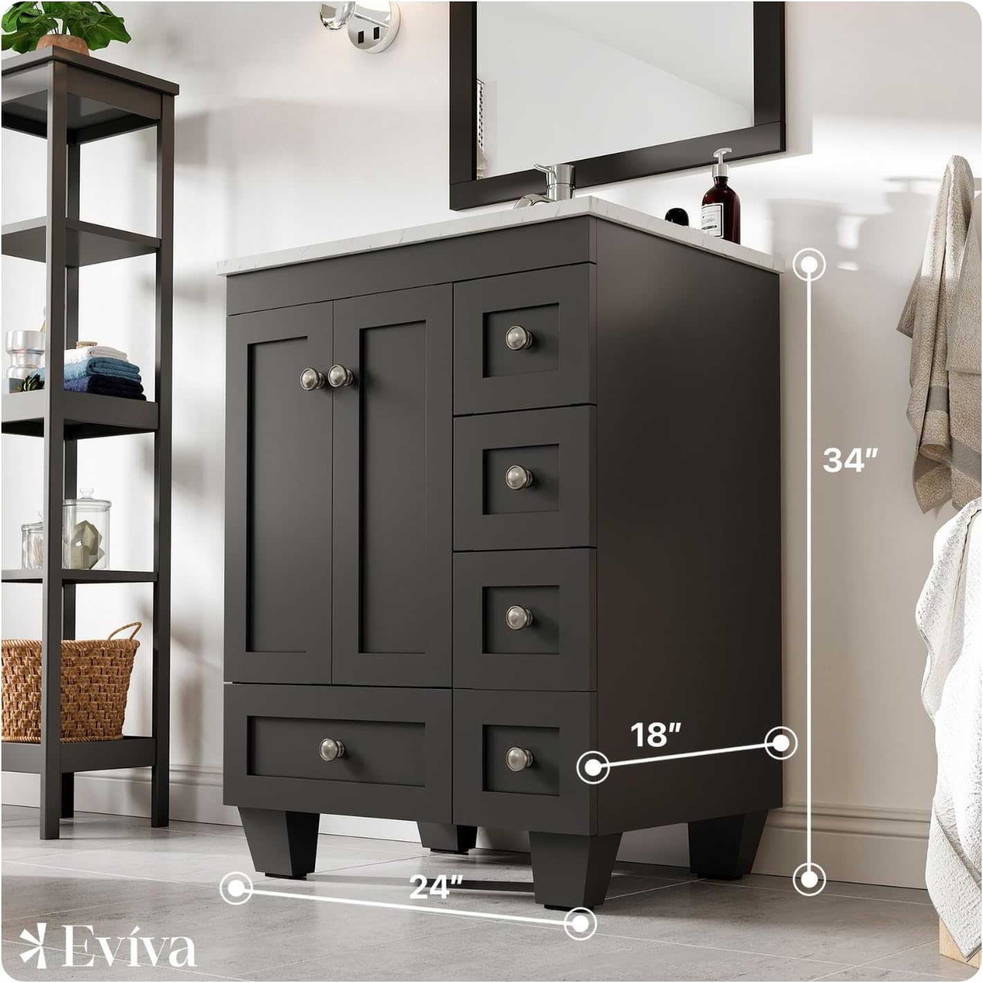 24" x 18" Espresso Bathroom Vanities Z7452