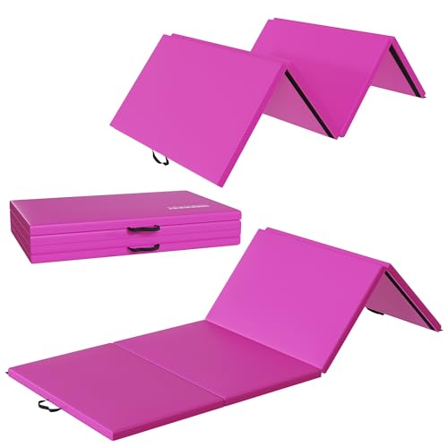 10ft x 4ft Four Fold Folding Exercise Mat with Carrying Handles, 2-inch Thick T332329