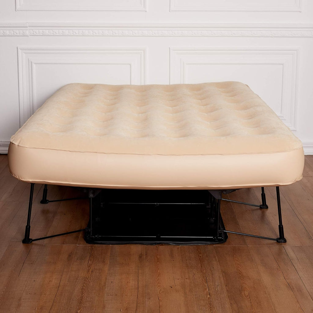 Queen Size Self Inflatable Air Mattress with Frame & Rolling Case N3754
