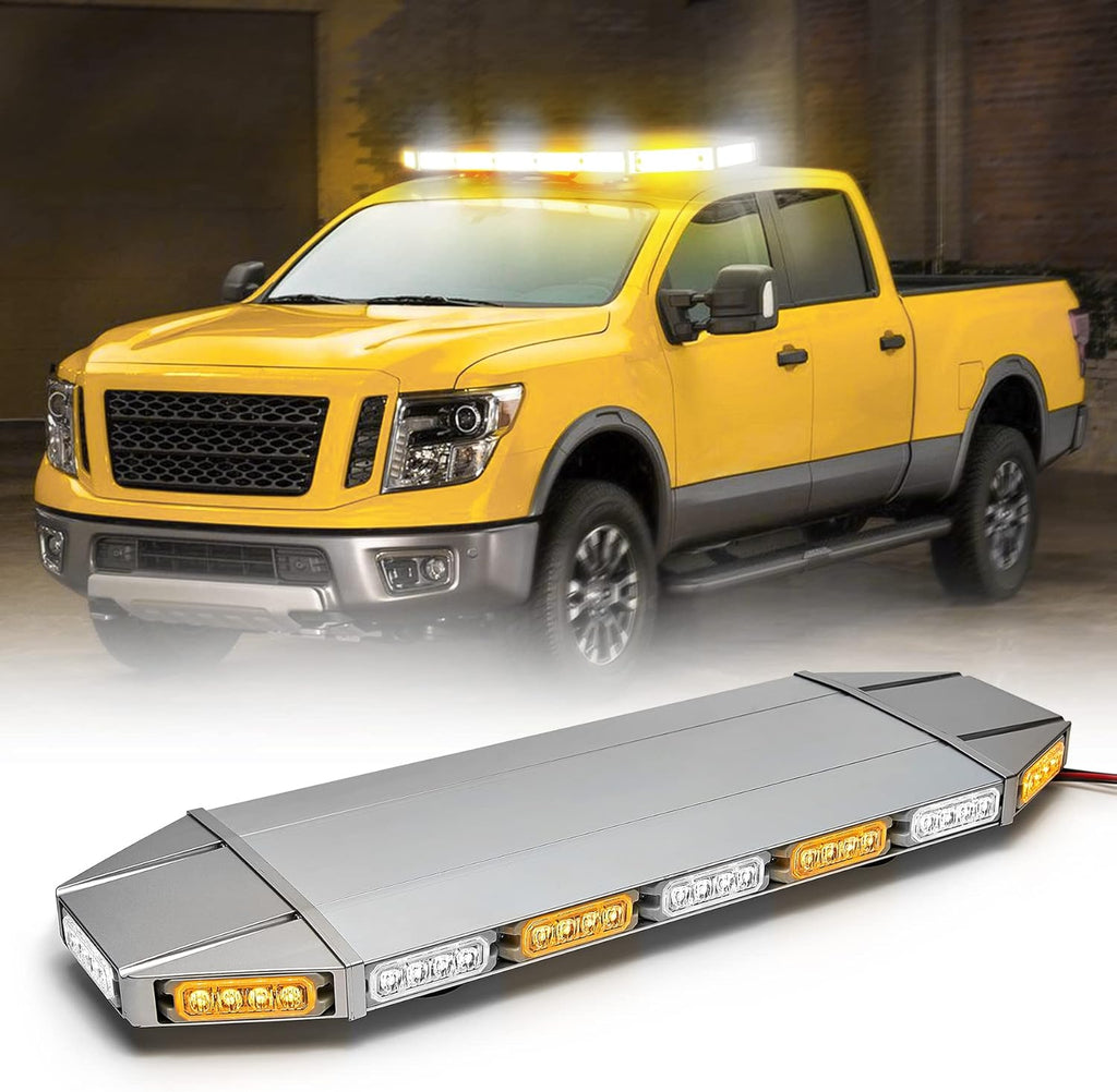 LED Rooftop Emergency Warning Strobe Light Bar Amber White W426