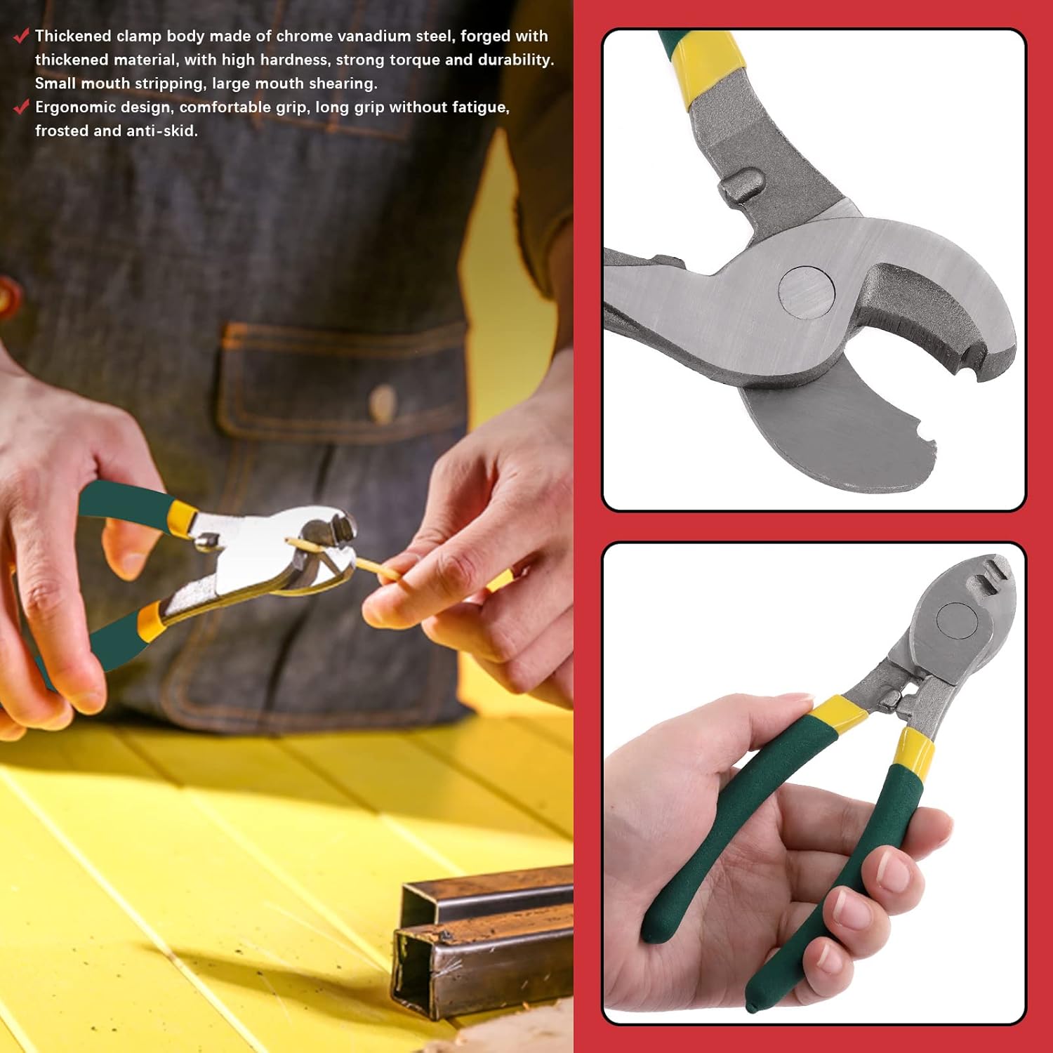 4Pcs 6 8 10 Inch Stainless Steel Cable Cutters with Storage Pouch T120