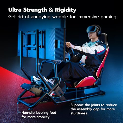 Racing Simulator Cockpit with Monitor Mount and Seat Q880934
