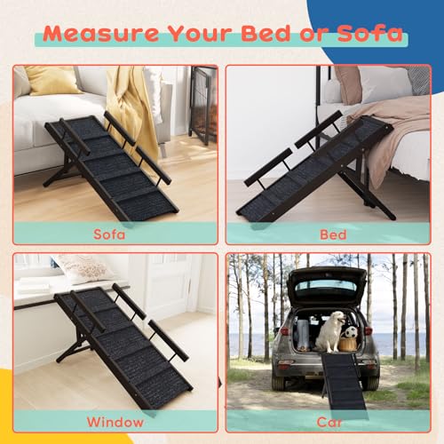 Wooden Adjustable Pet Ramp with Safety Rails C246502